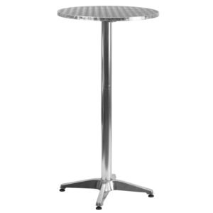 23.25" Round Aluminum Indoor-Outdoor Bar Height Table with Flip-Up Table