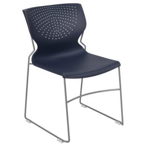 661 lb. Capacity Full Back Stack Chair with Powder Coated Frame