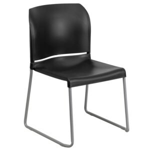 880 lb. Capacity Full Back Contoured Stack Chair with Powder Coated Sled Base