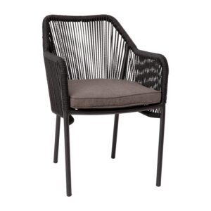 Aluminum Framed Stackable All-Weather Woven Club Chair with Rounded Arms & Zippered Seat Cushions
