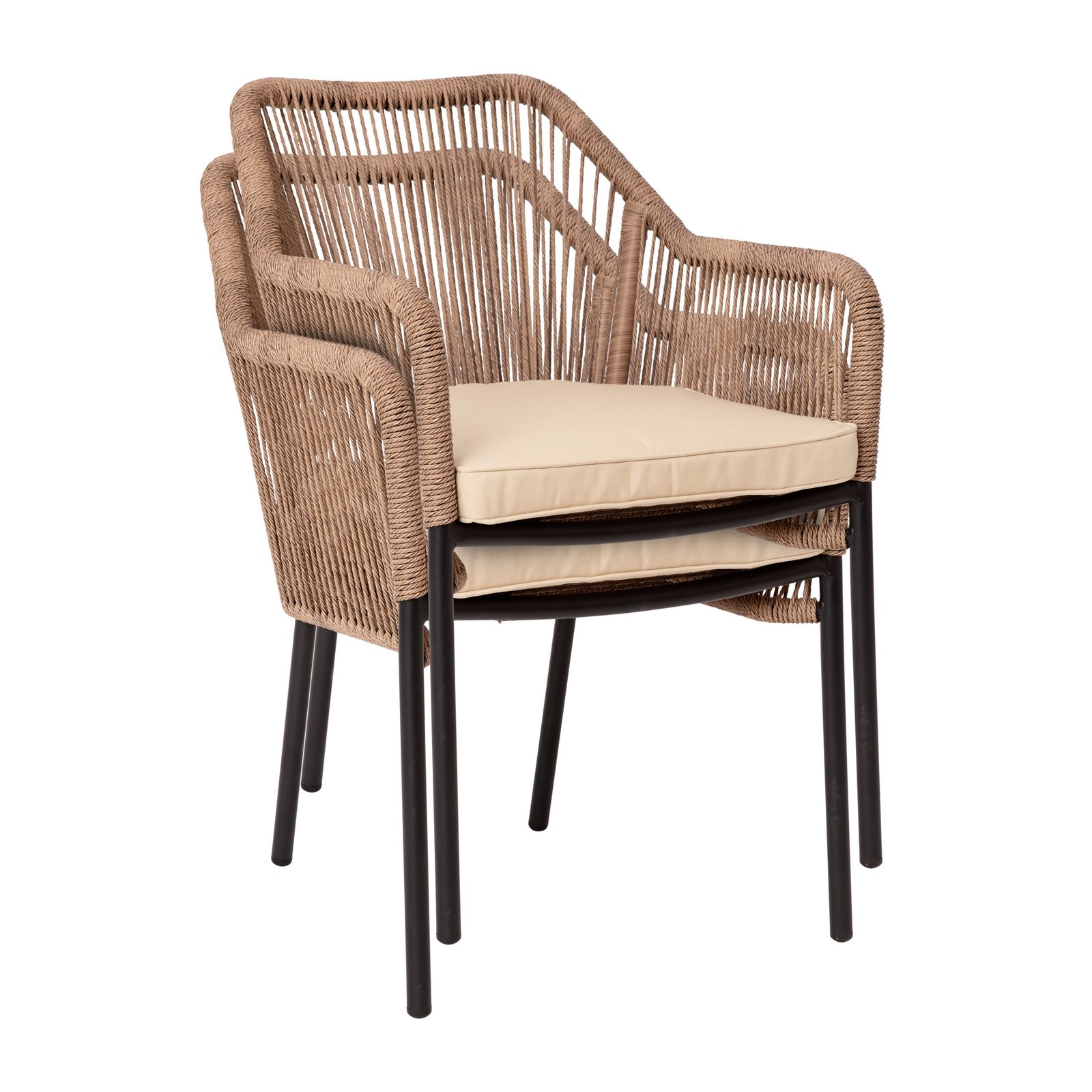 Aluminum Framed Stackable All-Weather Woven Club Chair with Rounded Arms & Zippered Seat Cushions - Image 20