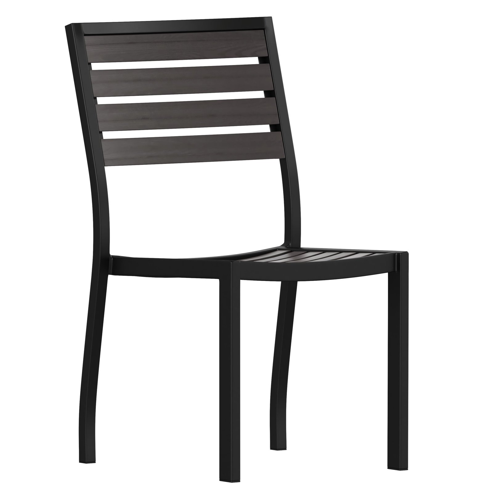 Outdoor Side Chair with Faux Teak Poly Slats - Image 12