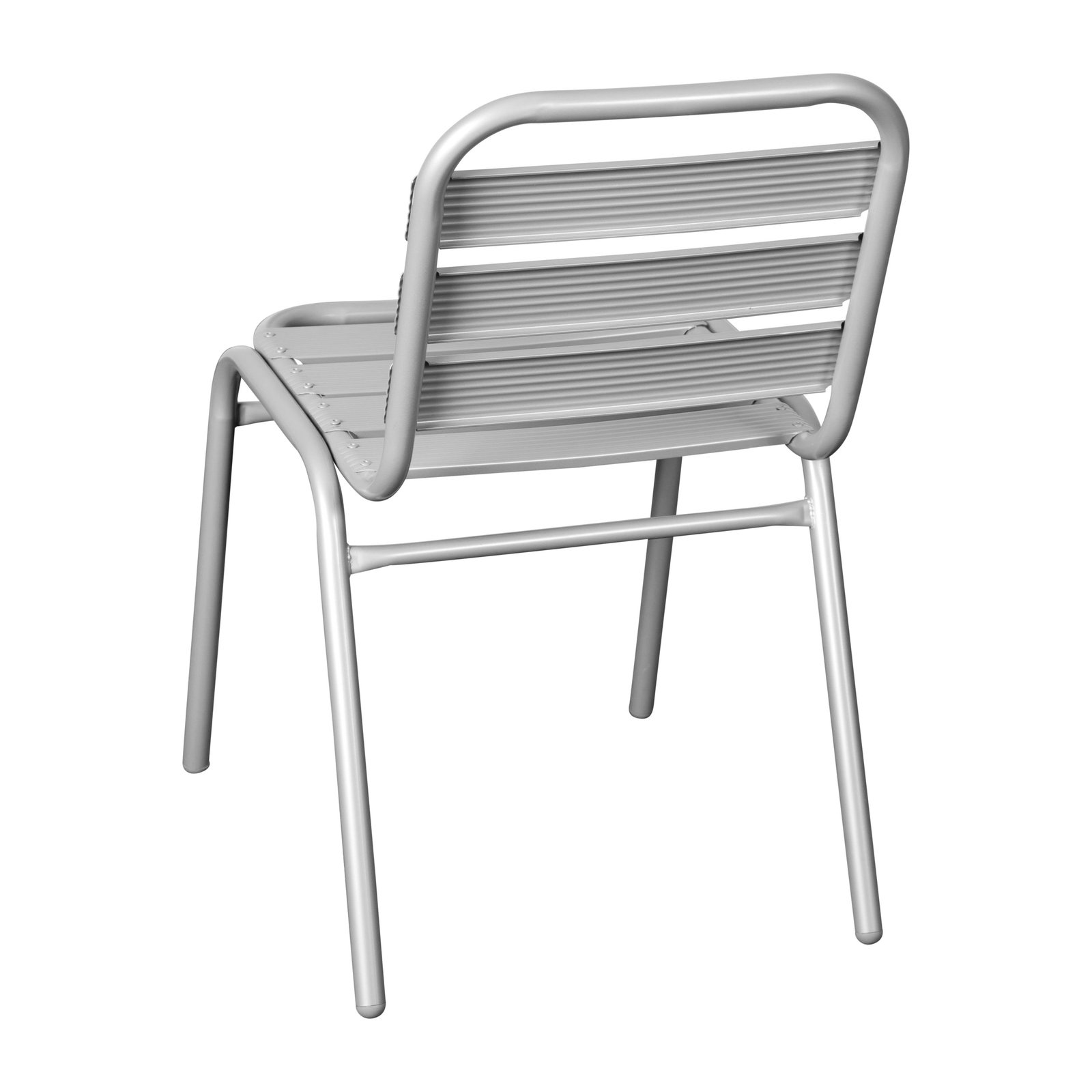Aluminum Commercial Indoor-Outdoor Armless Restaurant Stack Chair with Triple Slat Back - Image 19