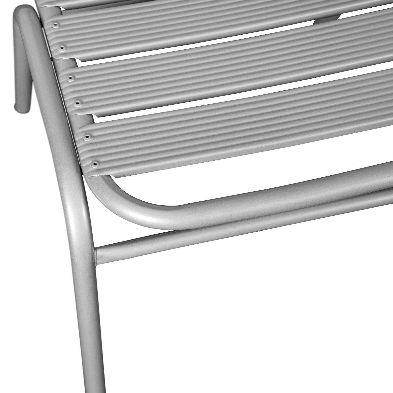 Aluminum Commercial Indoor-Outdoor Armless Restaurant Stack Chair with Triple Slat Back - Image 20