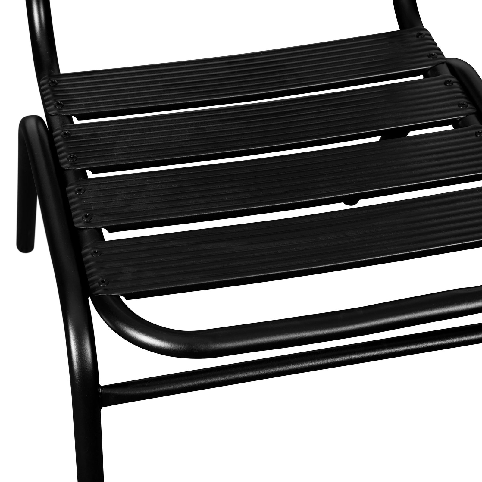 Aluminum Commercial Indoor-Outdoor Armless Restaurant Stack Chair with Triple Slat Back - Image 44