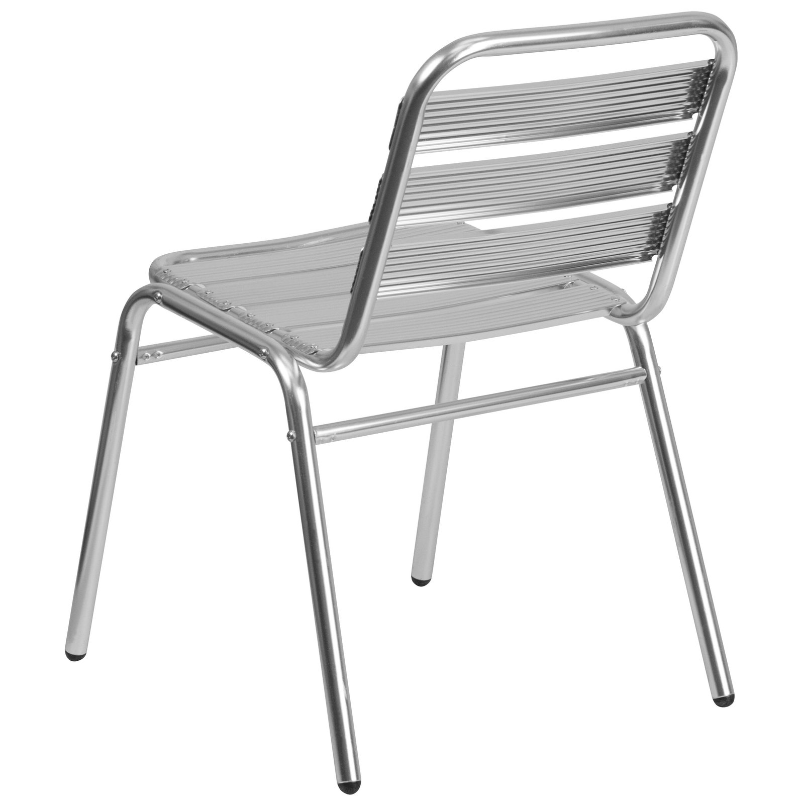 Aluminum Commercial Indoor-Outdoor Armless Restaurant Stack Chair with Triple Slat Back - Image 6