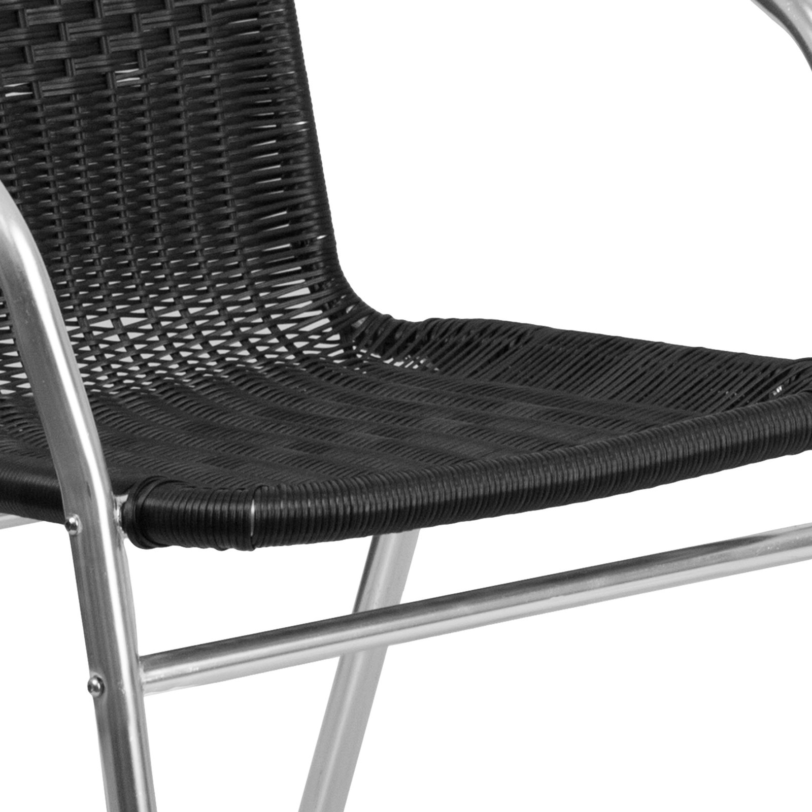 Aluminum and Rattan Commercial Indoor-Outdoor Restaurant Stack Chair - Image 11