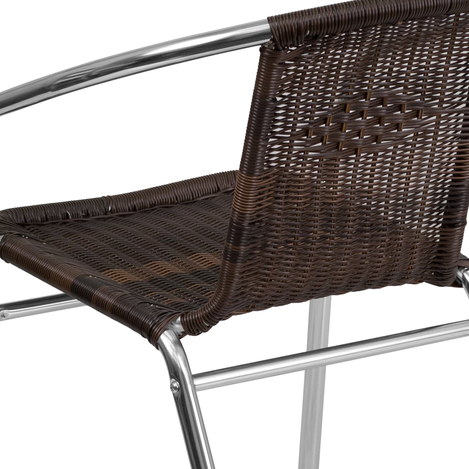 Aluminum and Rattan Commercial Indoor-Outdoor Restaurant Stack Chair - Image 20