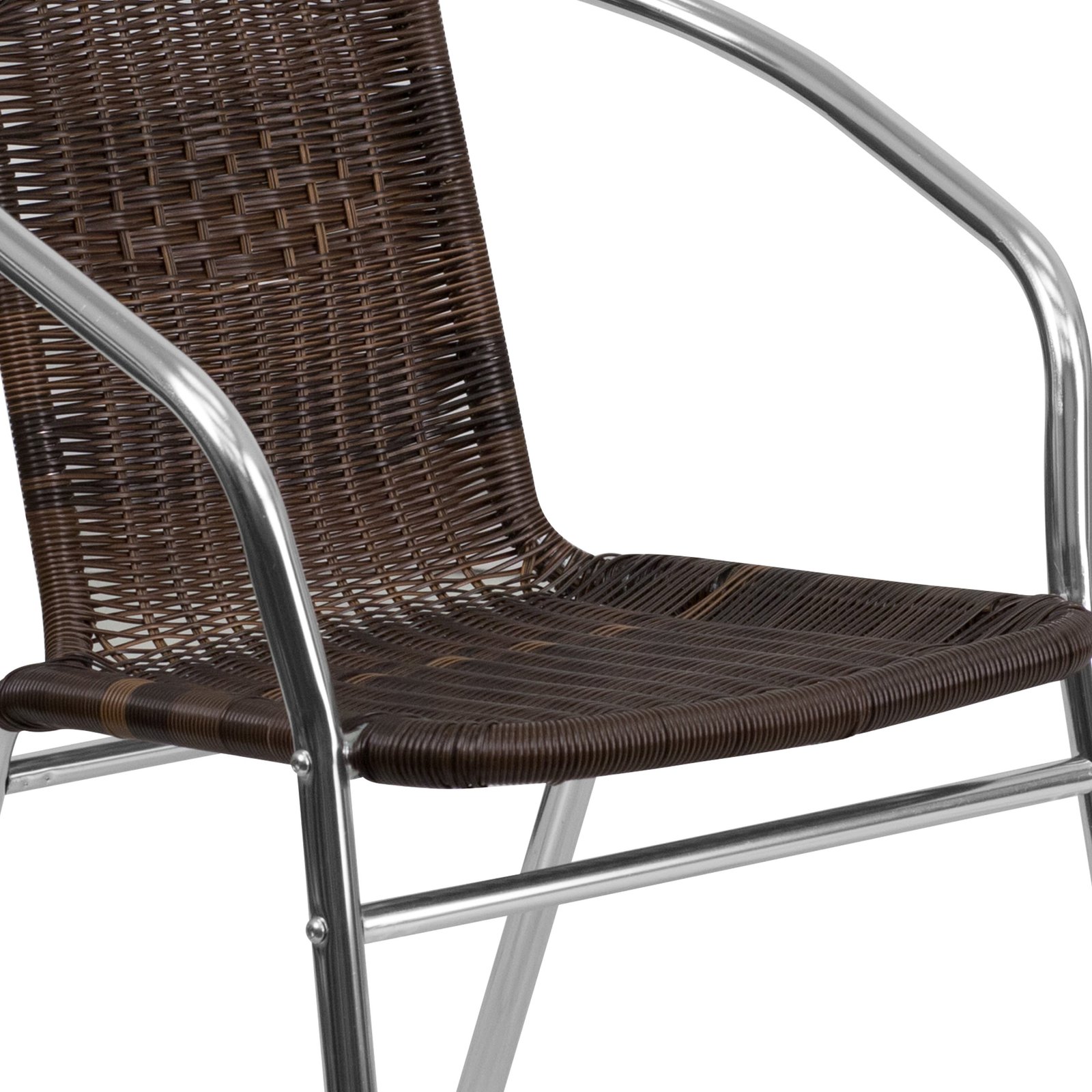 Aluminum and Rattan Commercial Indoor-Outdoor Restaurant Stack Chair - Image 23