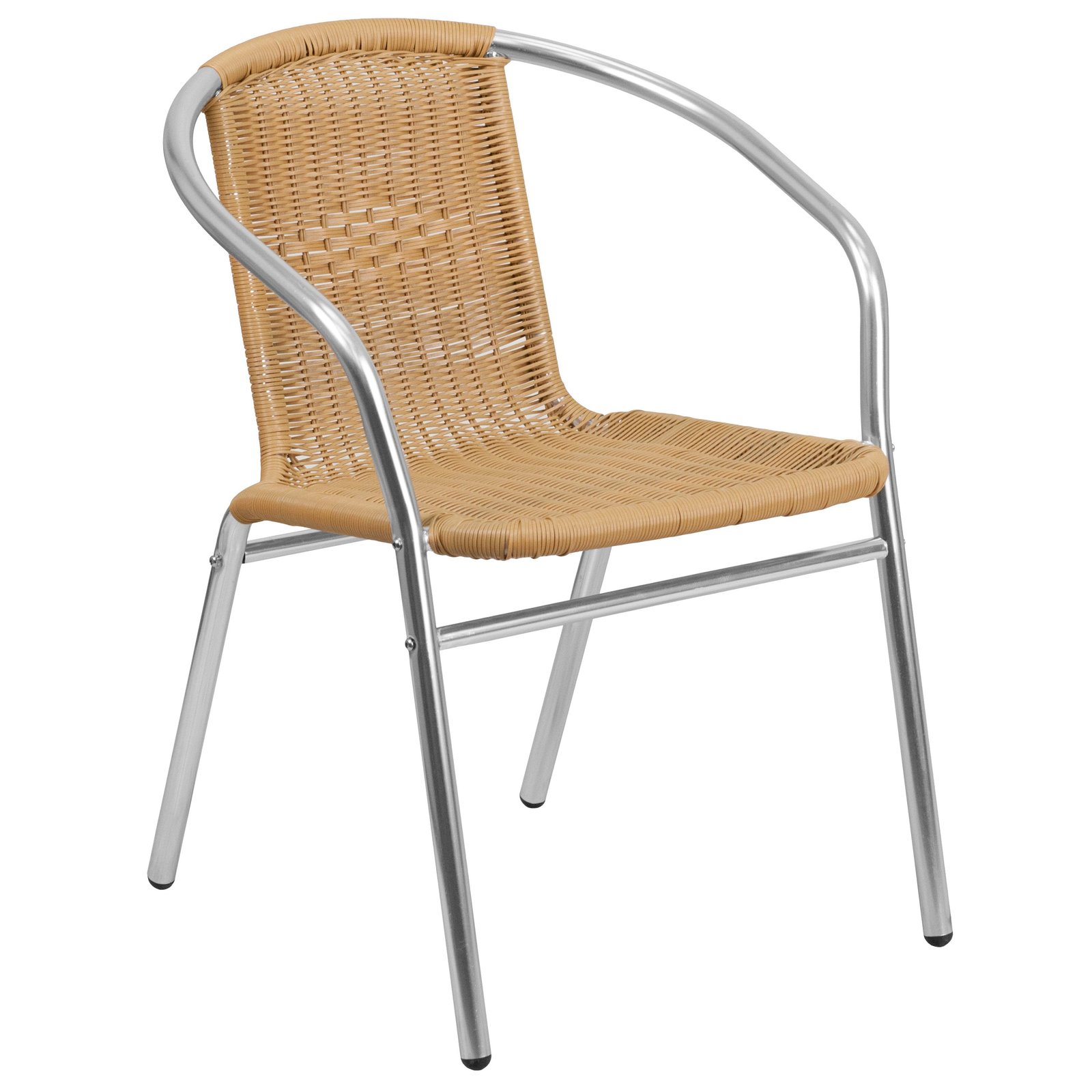 Aluminum and Rattan Commercial Indoor-Outdoor Restaurant Stack Chair - Image 25