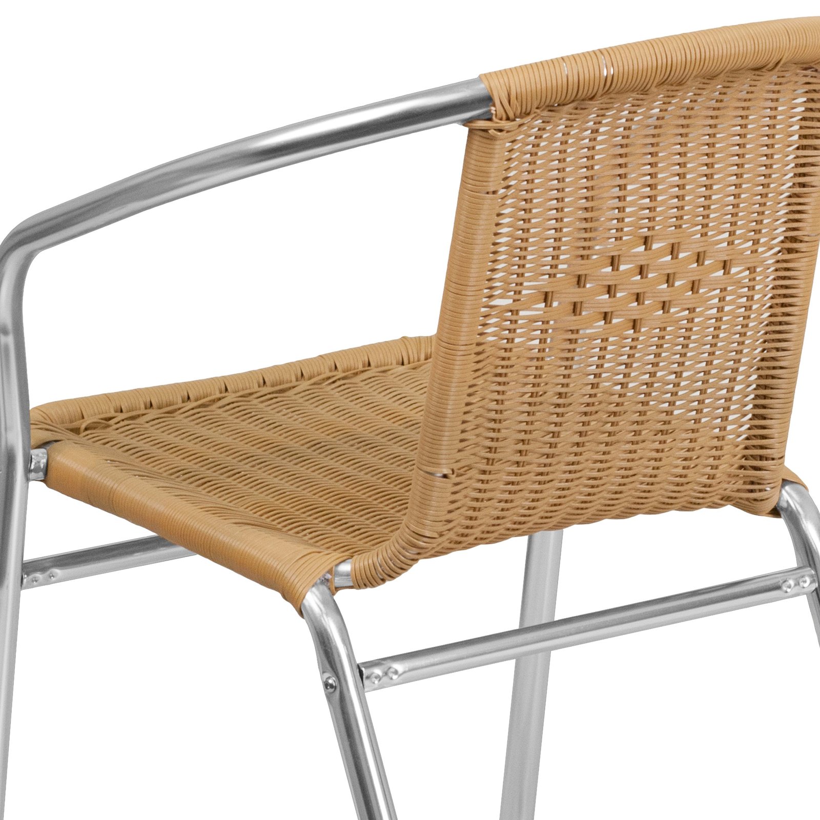 Aluminum and Rattan Commercial Indoor-Outdoor Restaurant Stack Chair - Image 32