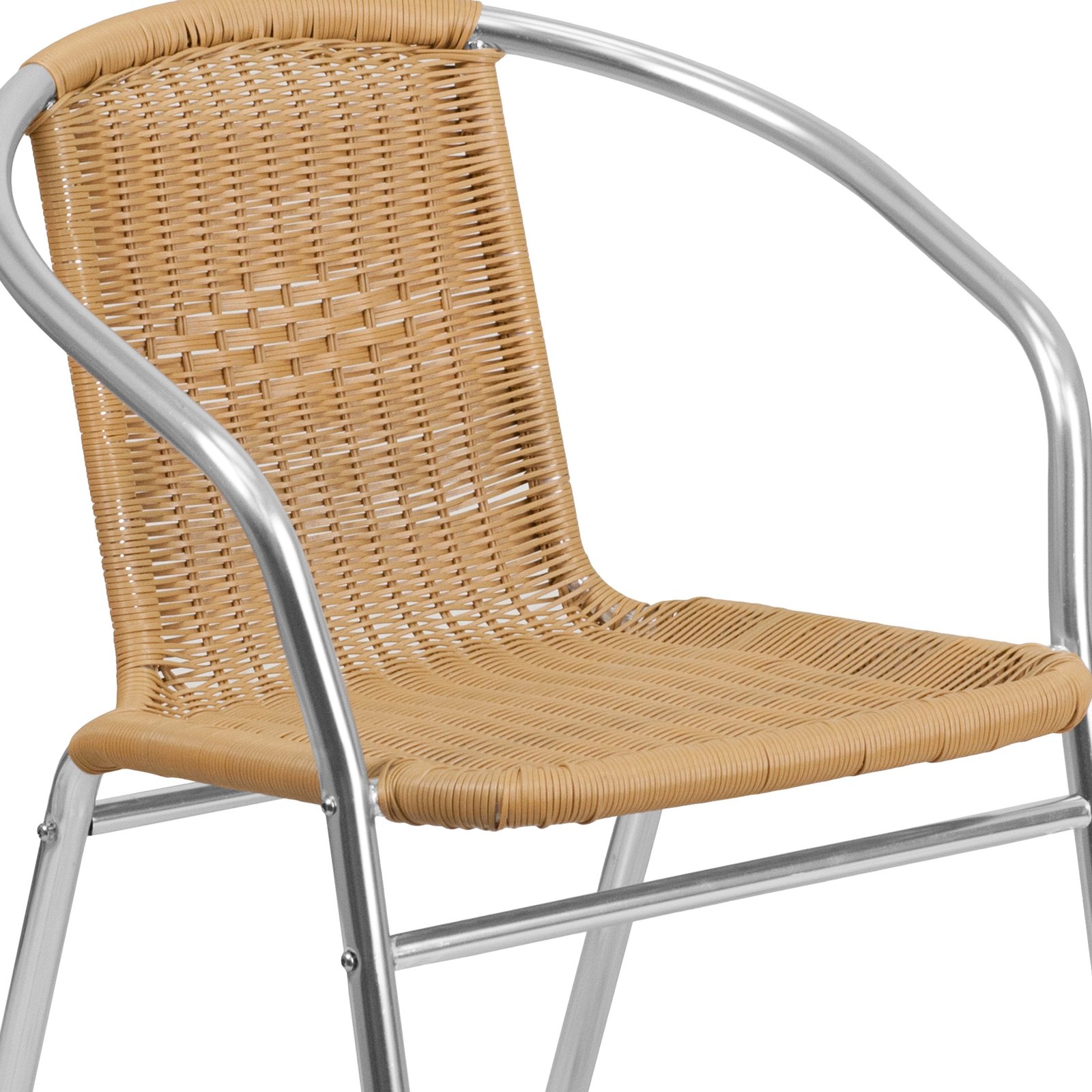 Aluminum and Rattan Commercial Indoor-Outdoor Restaurant Stack Chair - Image 35