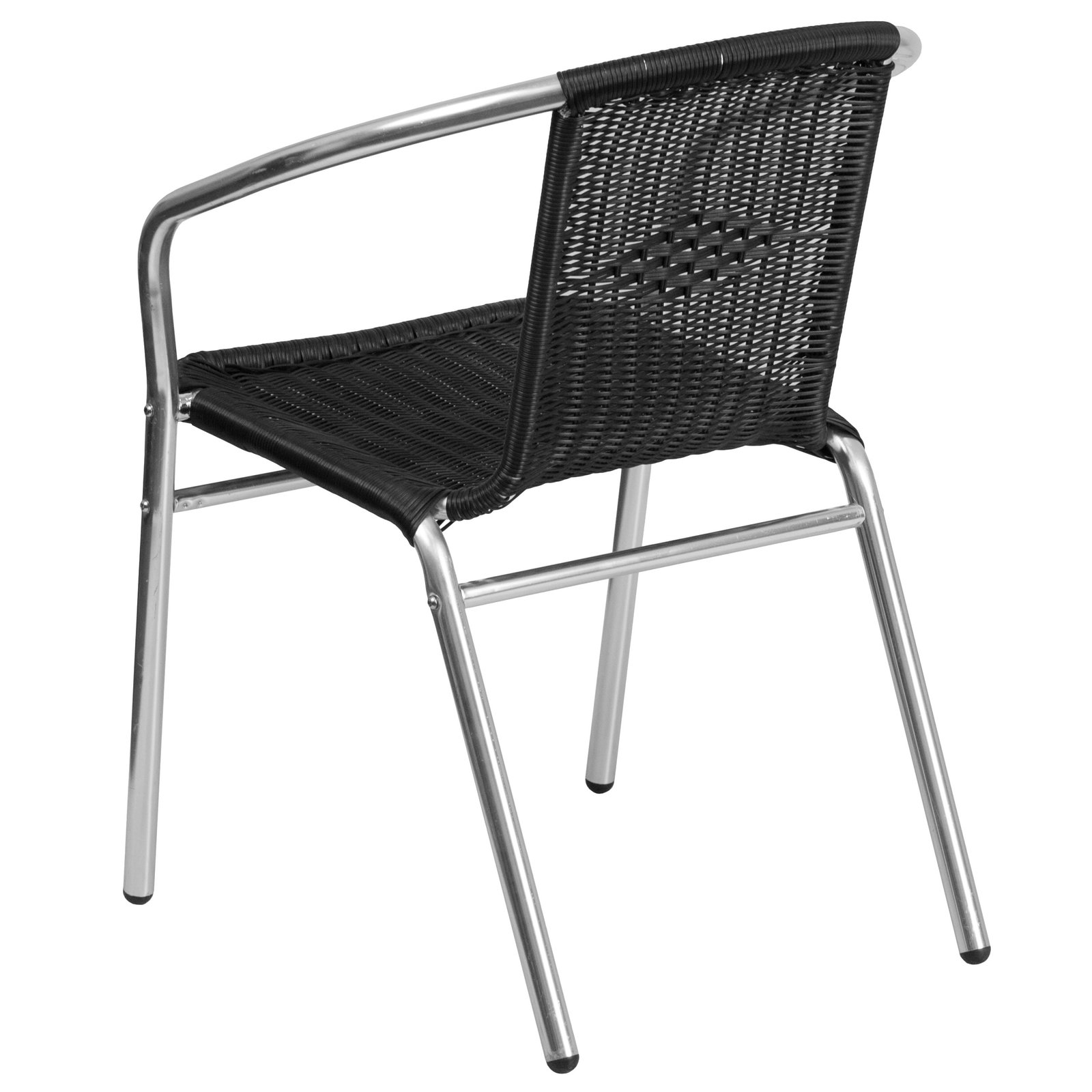 Aluminum and Rattan Commercial Indoor-Outdoor Restaurant Stack Chair - Image 7