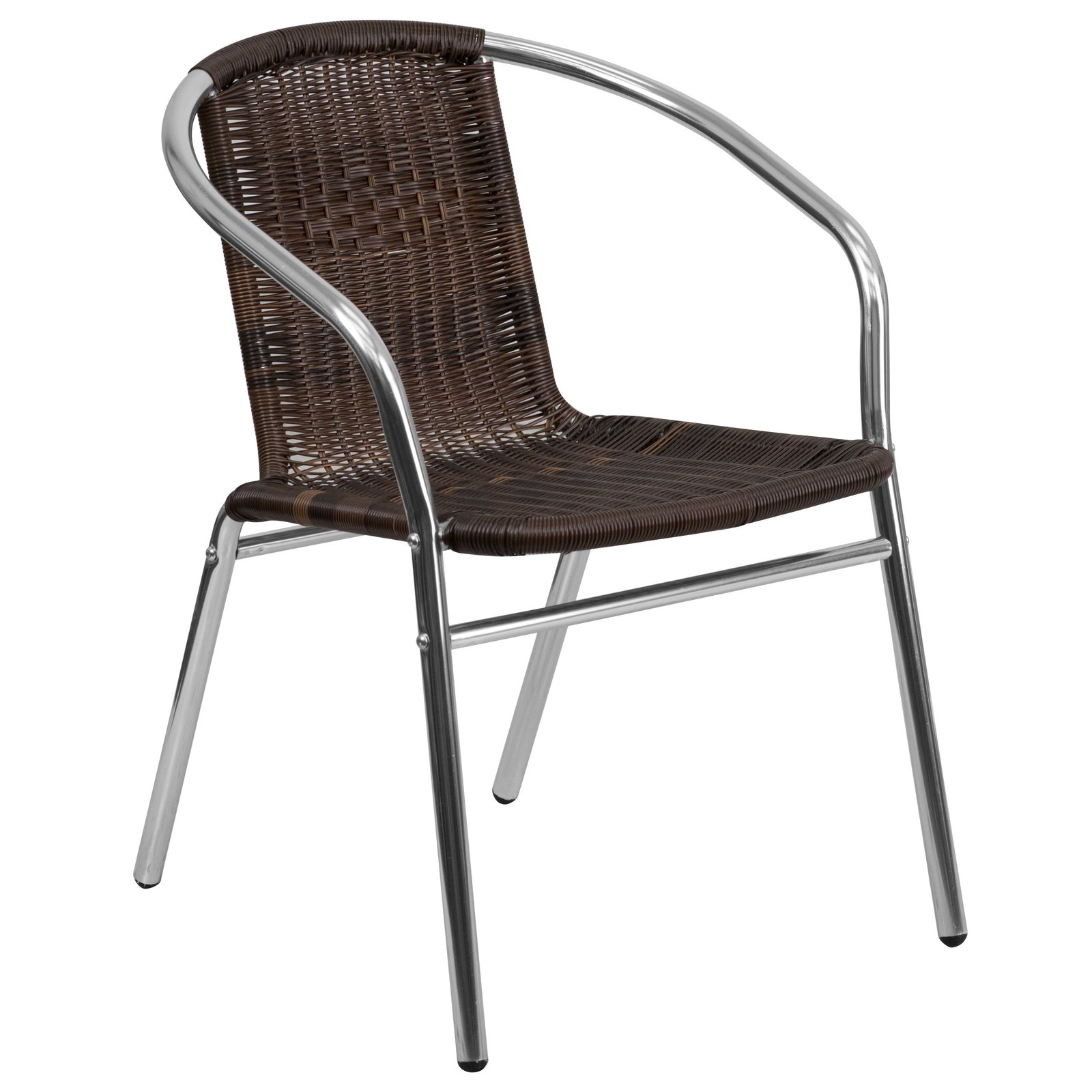 Aluminum and Rattan Commercial Indoor-Outdoor Restaurant Stack Chair - Image 37