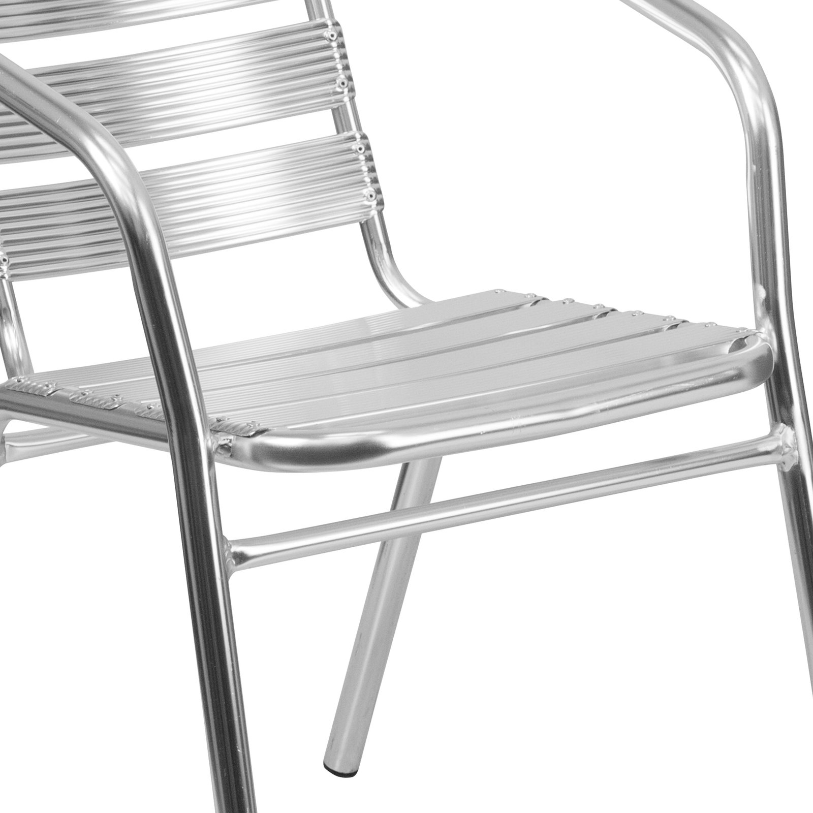 Lila Heavy Duty Aluminum Commercial Indoor-Outdoor Restaurant Stack Chair with Triple Slat Back - Image 11