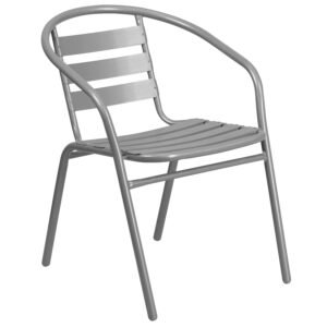 Metal Restaurant Stack Chair with Aluminum Slats