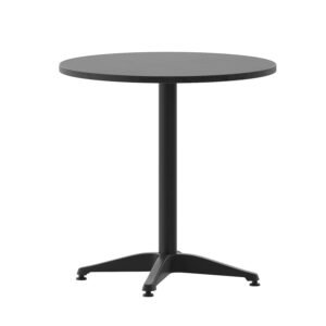 27.5'' Round Aluminum Indoor-Outdoor Table with Base