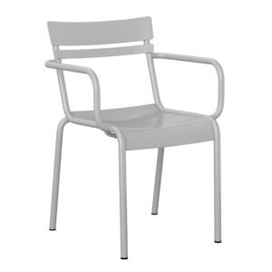 Commercial Grade Steel Indoor-Outdoor Stackable Chair with 2 Slats and Arms