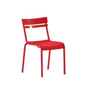 Commercial Grade Steel Stack Chair, Indoor-Outdoor Armless Chair with 2 Slat Back