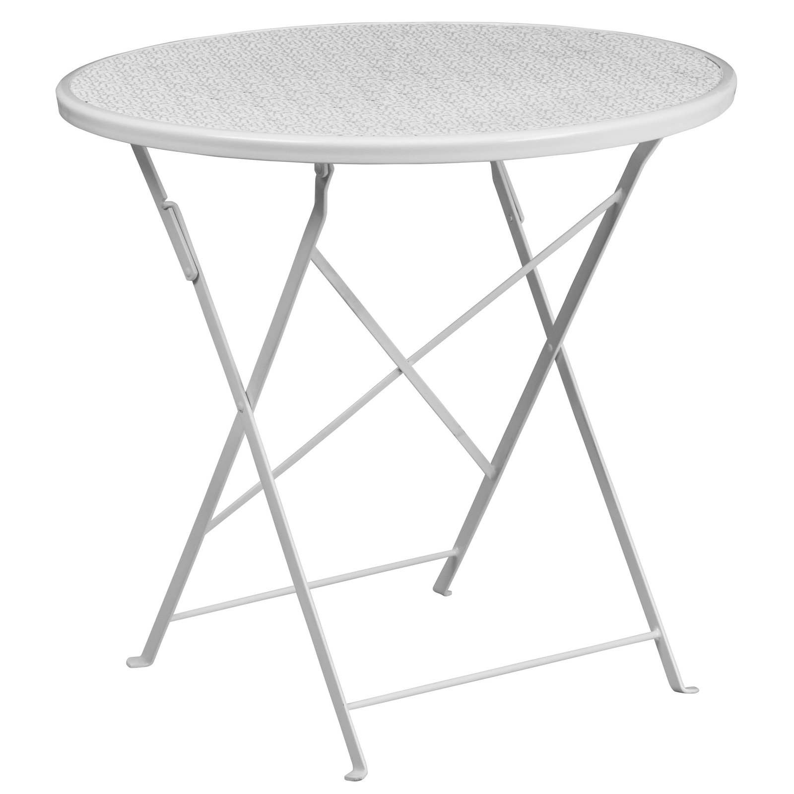 Oia Commercial Grade 30" Round Indoor-Outdoor Steel Folding Patio Table - Image 10