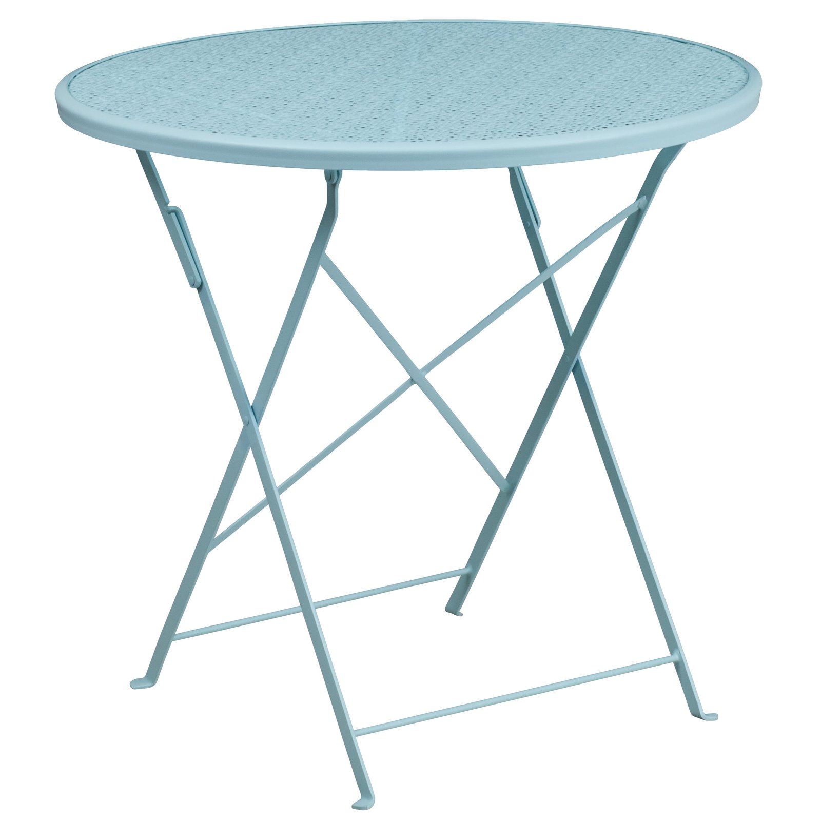 Oia Commercial Grade 30" Round Indoor-Outdoor Steel Folding Patio Table - Image 28