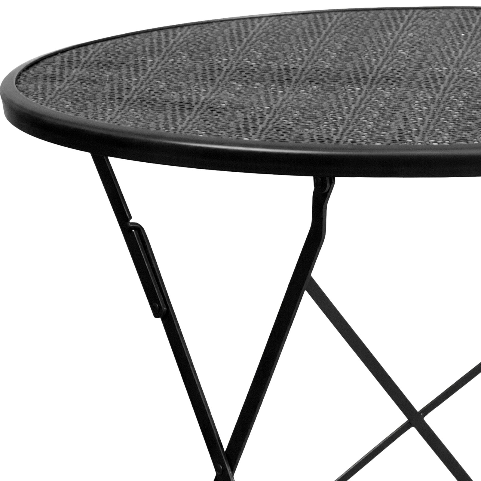 Oia Commercial Grade 30" Round Indoor-Outdoor Steel Folding Patio Table - Image 7