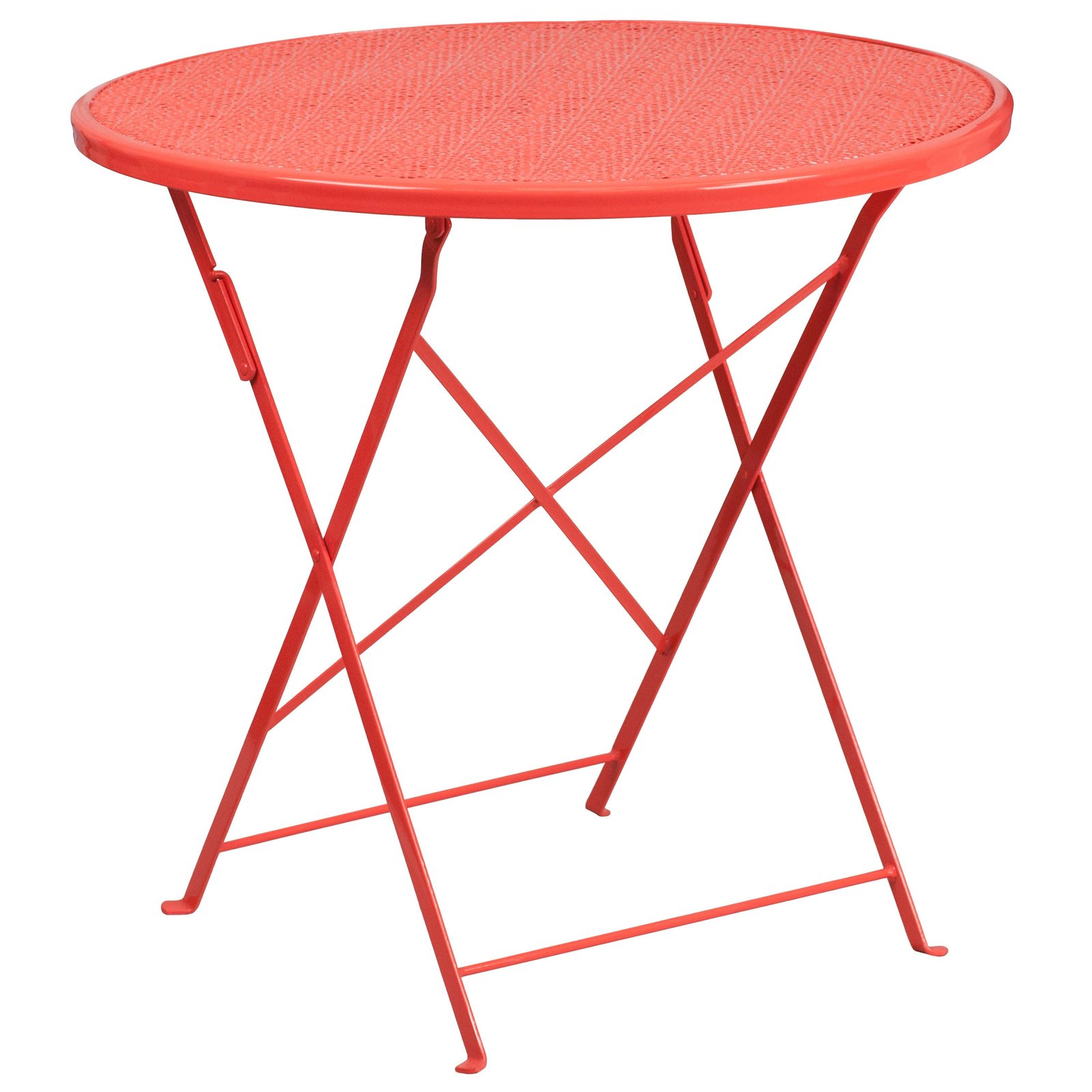 Oia Commercial Grade 30" Round Indoor-Outdoor Steel Folding Patio Table - Image 31