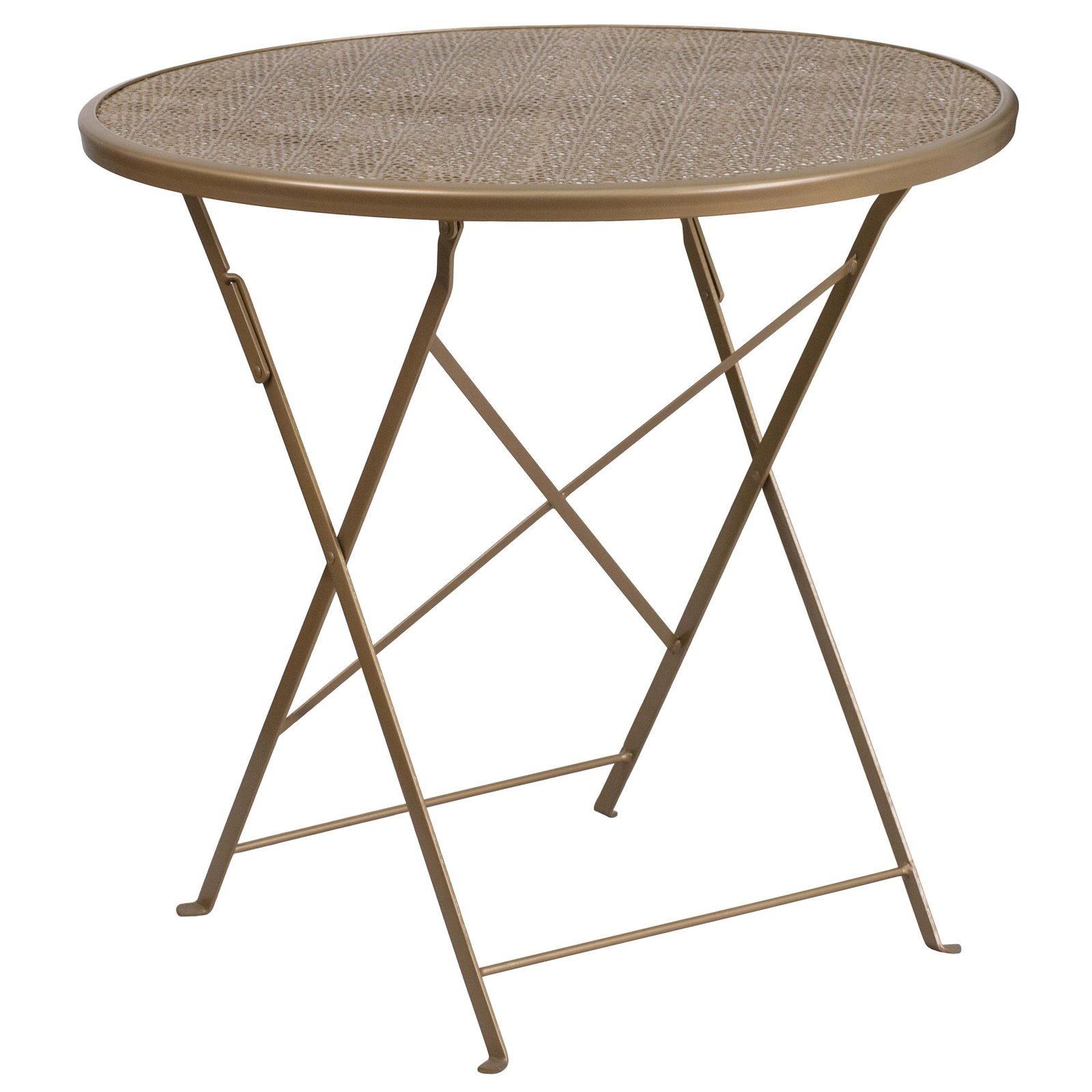 Oia Commercial Grade 30" Round Indoor-Outdoor Steel Folding Patio Table - Image 35