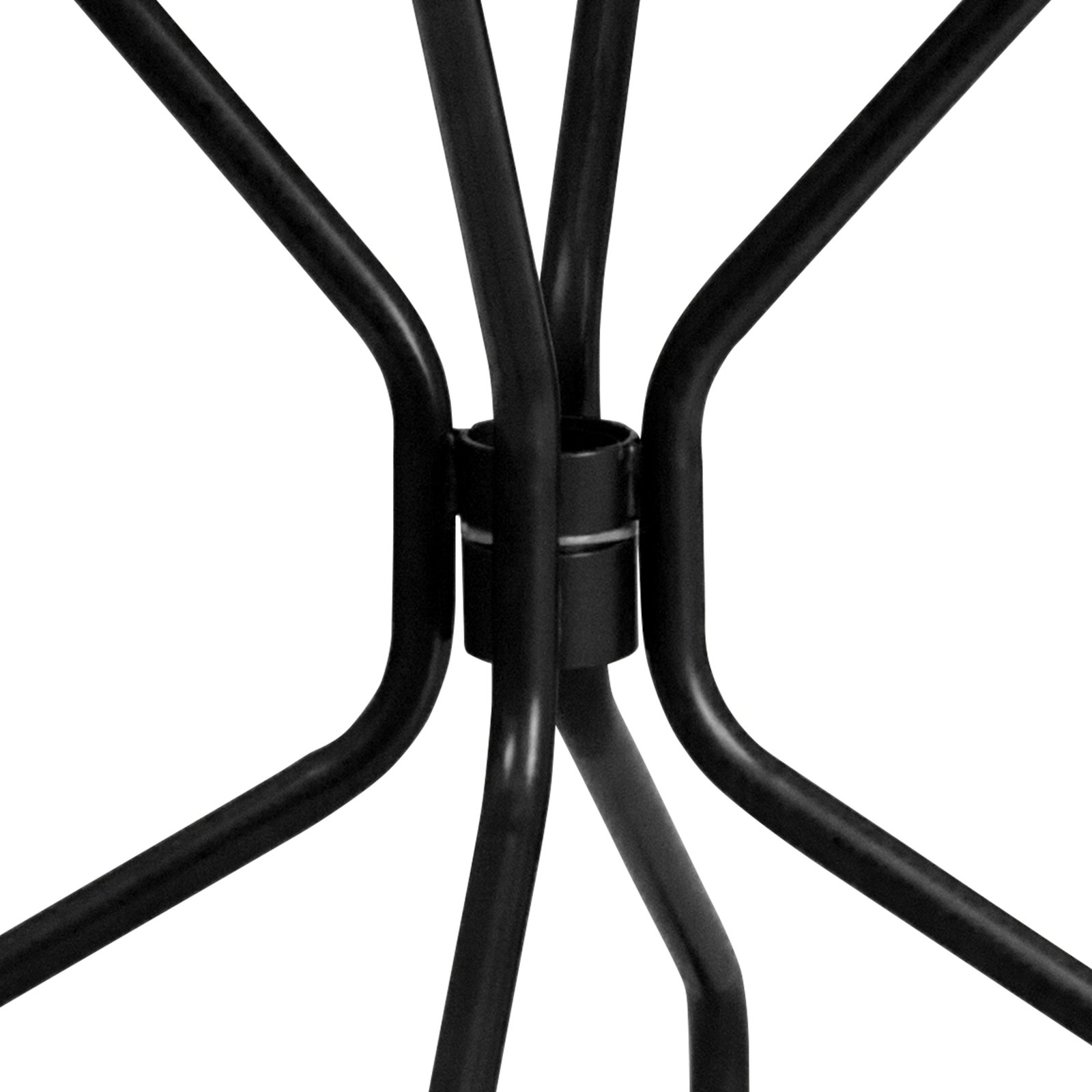 Commercial Grade 35.25" Round Indoor-Outdoor Steel Patio Table with Umbrella Hole - Image 7