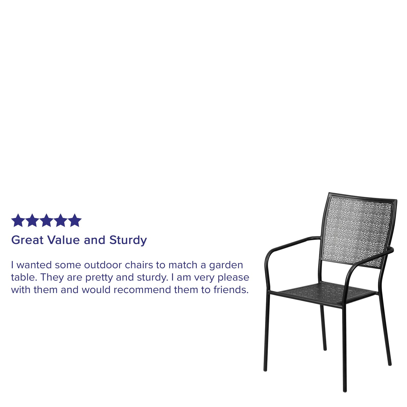 Oia Commercial Grade Indoor-Outdoor Steel Patio Arm Chair with Square Back - Image 62