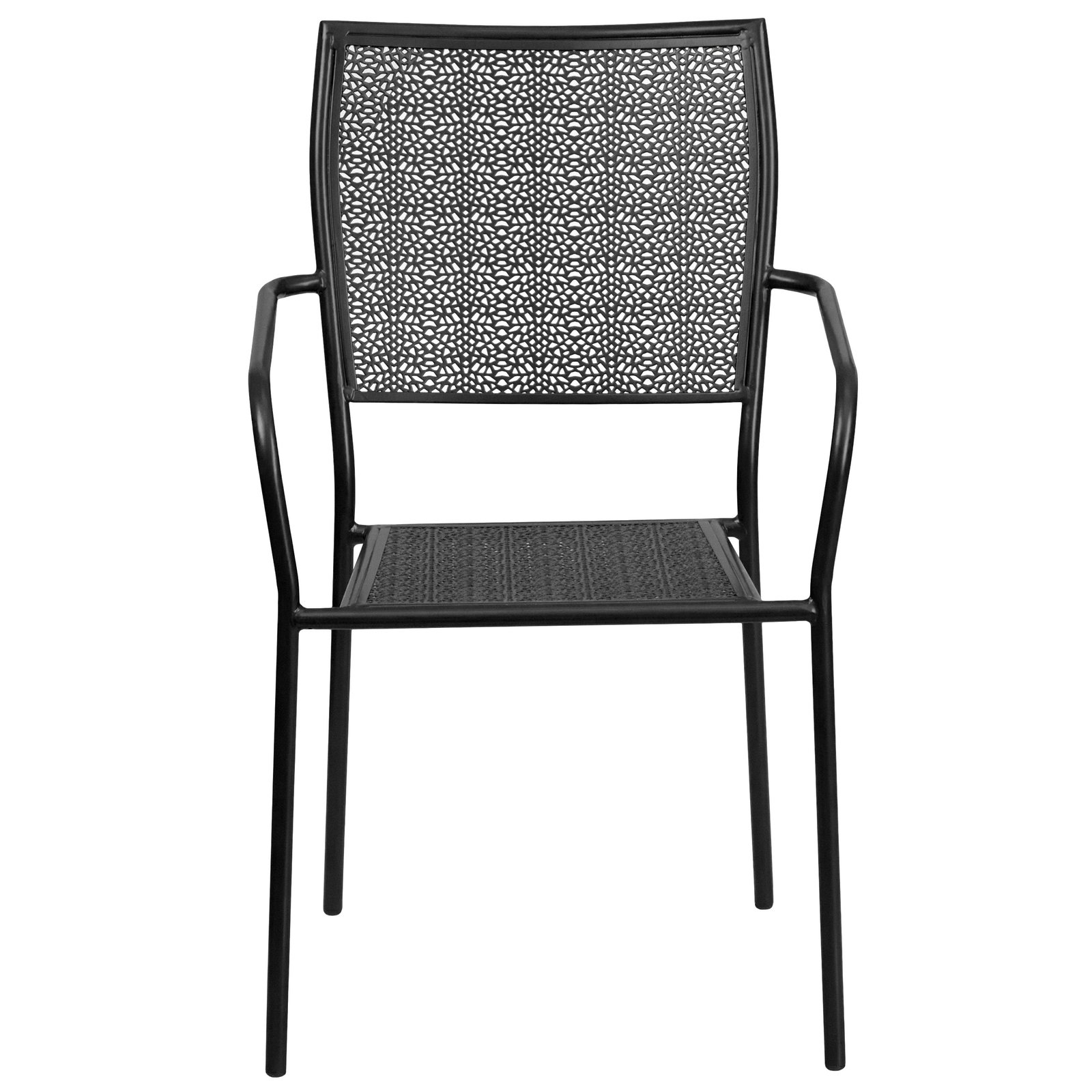 Oia Commercial Grade Indoor-Outdoor Steel Patio Arm Chair with Square Back - Image 68