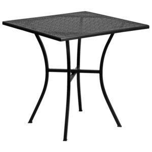 Commercial Grade Square Patio Table | Outdoor Steel Square Patio Table