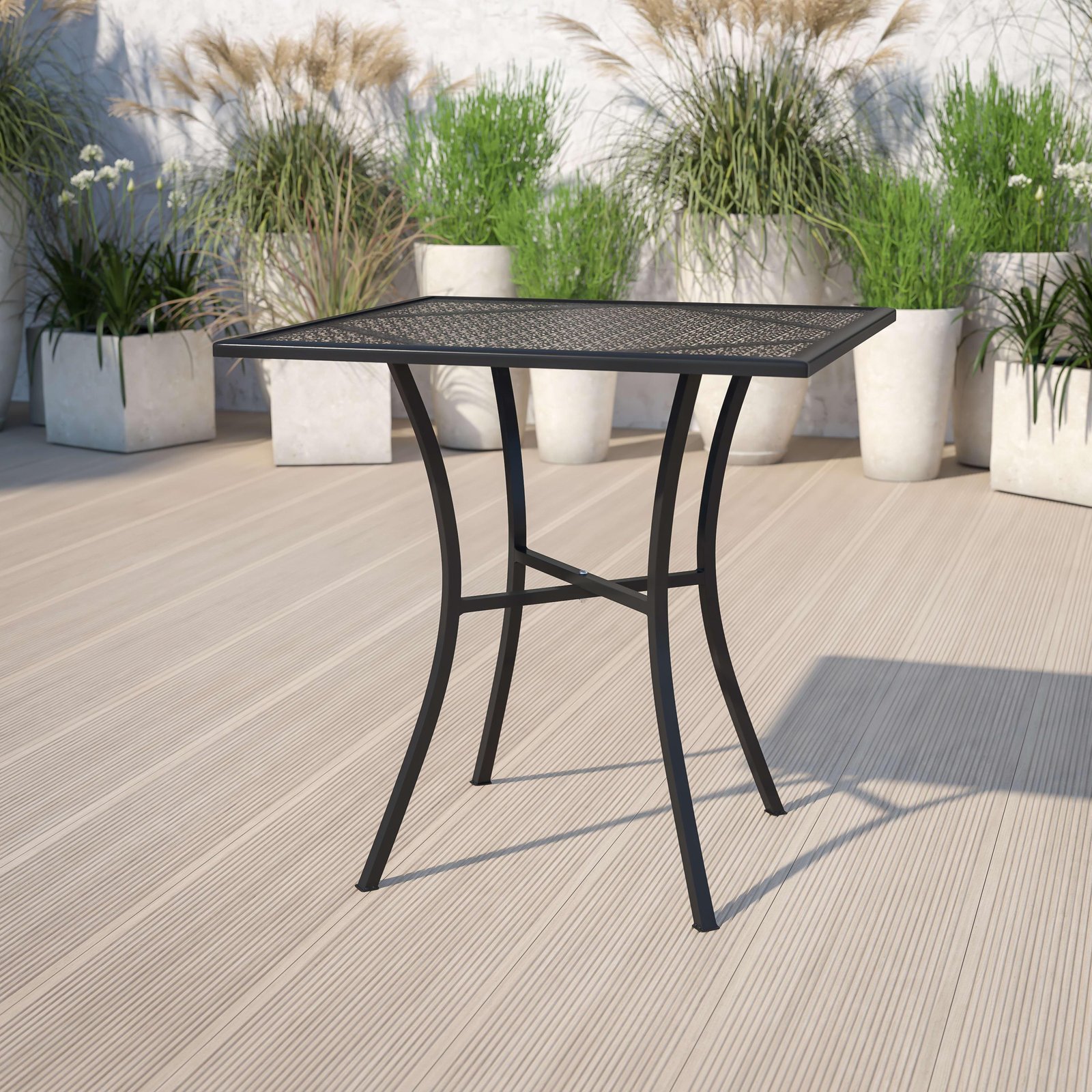 Commercial Grade Square Patio Table | Outdoor Steel Square Patio Table - Image 2