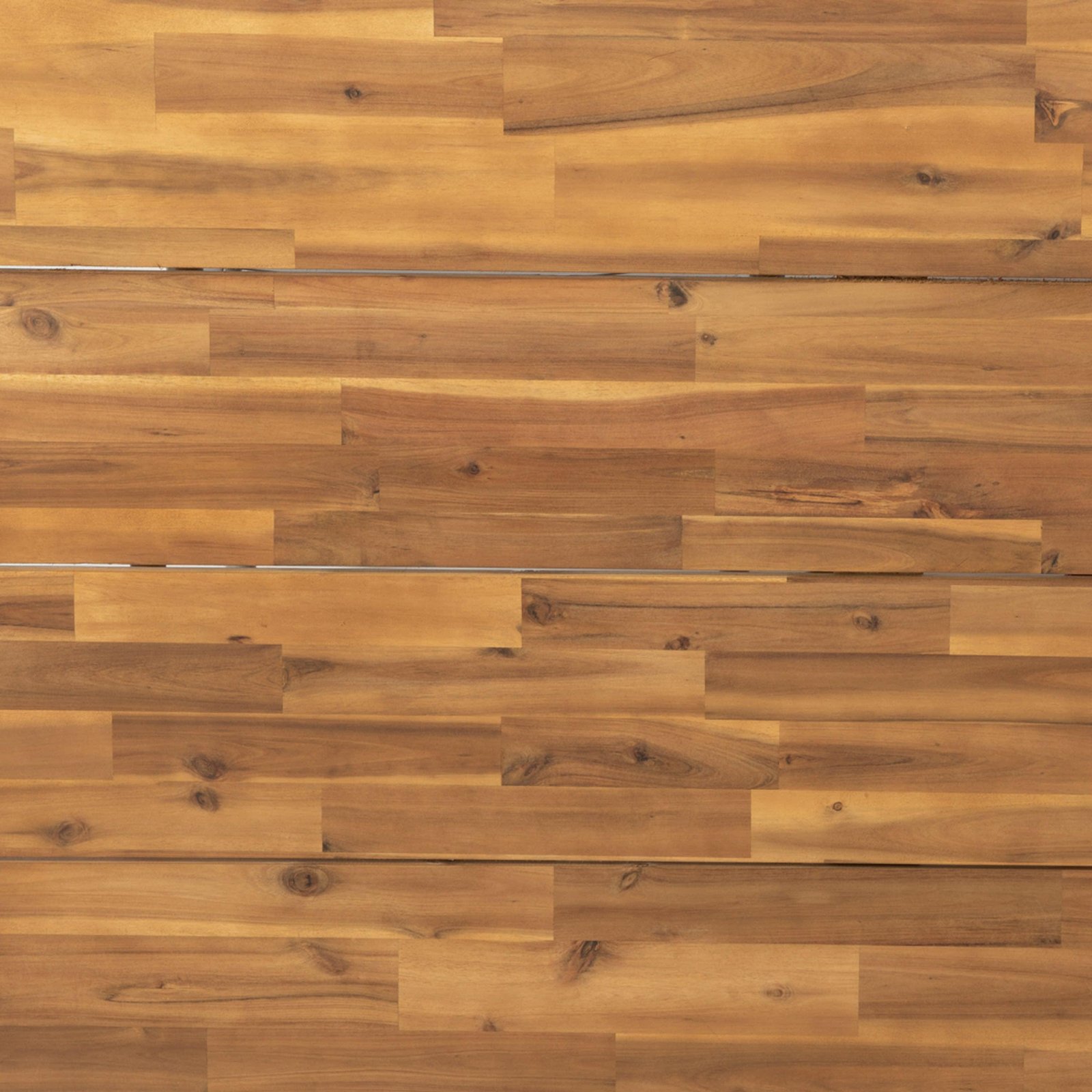 Rafe Commercial Grade Acacia Wood Dining Table with Metal Base, Indoor/Outdoor Rectangle Patio Table with Plank Style Table Top - Image 11