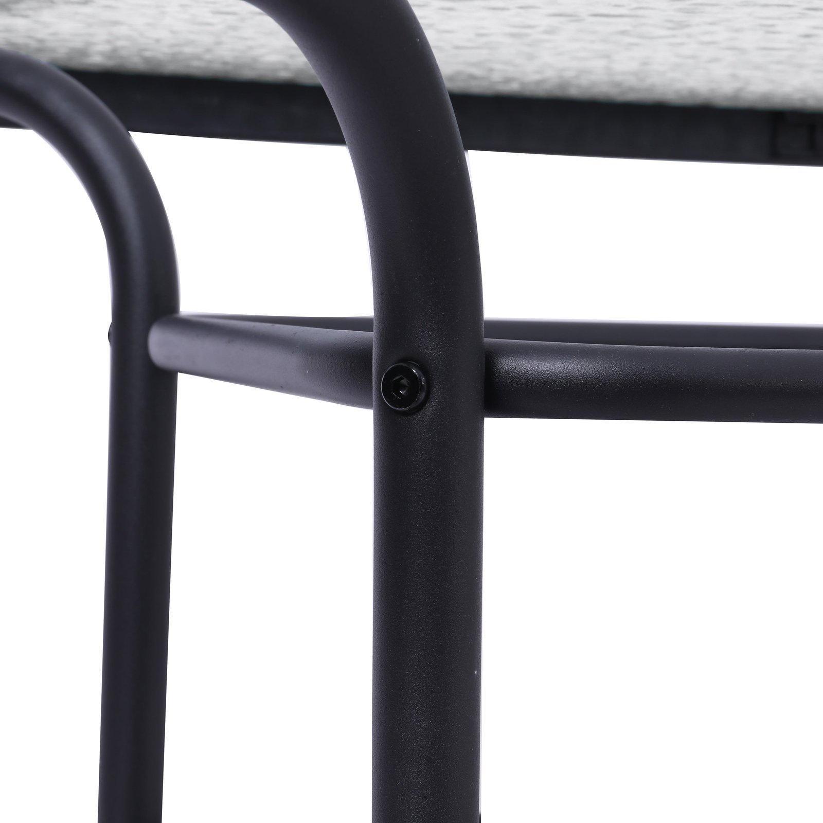 Commercial Grade Patio Table with Tempered Glass Top with Umbrella Hole and Steel Tube Frame - Image 20